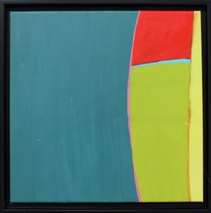 Minimalist Abstract oil painting, 12 x 12 inches, framed, landscape inspired