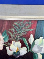 for rockme222 C.1965 Oil on Canvas Stretcher STILL LIFE 20×16 Hazel Wellington
