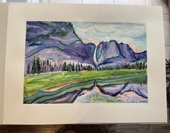 Yosemite Large Watercolor On Paper Colorful Fine Art Impressionism