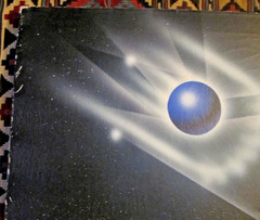 Vintage „Futuristic Outer Space“ by De Grootz original large unframed canvas
