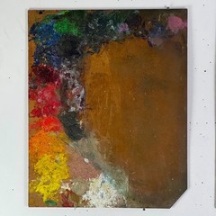 Rare Twin Pair Of Authentic Vintage Used Artist Paint Palettes, Decorative