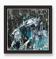 Framed Abstract Equation Original Signed Art Nerdy Math Gift for Office or Study