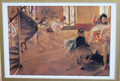 VINTAGE FRAMED SMALL ART GALLERY EDGAR DEGAS COLOR PRINT „THE REHEARSAL (1877)“