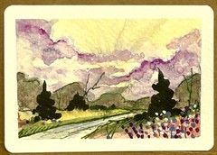 Aceo, Original, Watermedia – Country Roads – by David B Bailey 0399