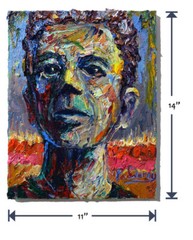 PORTRAIT OIL█PAINTING OUTSIDER IMPRESSIONIST ART█SIGNED ABSTRACT ORIGINAL MALE A