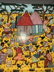 Zimbabwe Africa Artists Project Art•By MILCAH•Oil Painting•Twins Birthday Party