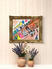 Pottery Market Contemporary Expressionist Original Painting