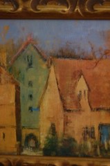 JILLIAN DAVID SMALL FANCY FRAMED TEXTURED COLOR ART PRINT FRENCH FARMHOUSE II