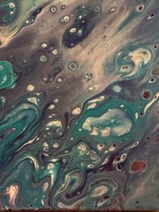Cosmic Current Original Abstract Resin Fine Art Painting on Wood Panel Thick