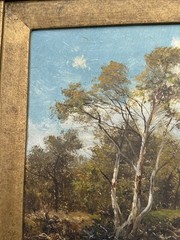 ANTIQUE PAINTING LANDSCAPE LAKE WITH FIGURE IMPRESSIONIST LISTED 1910’S SIGNED
