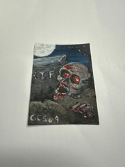 ACEO ART CARD ZOMBIE HALLOWEEN HORROR ORIGINAL ACRYLIC PAINT