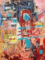 Emotional Baggage – Original Abstract Oil Painting by Blair Russell – 8.5″ x 11″