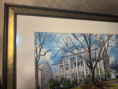 Large Fred Bees (1917 – 2002) „Manor House & Landscape Scene“ WC Painting-Framed