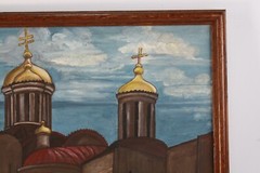 Russian Church Oil Painting Signed R Marcos