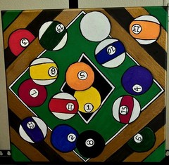 14″ X 14″ Original Painting Billiards