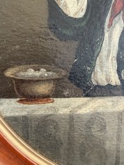 American Oil Painting „Young Boy Blowing Bubbles” After John Thomas Peele
