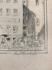 ERNEST ALBERT MELCHERT Signed OLD QUEBEC CITY, CANADA Original Pencil Sketch