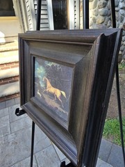 A Palomino & A Spaniel Landscape by Charles Towne Mini Giclée Varnish Print