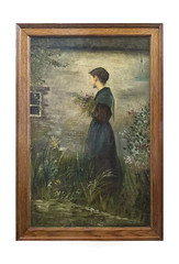 Antique 19th Century Flower Girl Painting | Museum Quality Oil on Canvas