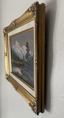 Original HEINIE HARTWIG Oil Painting „Early Spring by the Lake“ 9×12 Framed