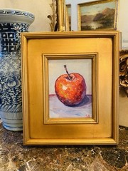 KADLIC Impressionist Fruit Still Life Impasto Painting Gold Fine Art 14” Frame