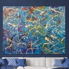 Pollock/Richter style￼ Profession￼al Painting 81” X 62”(6ft 9in)Abstract Modern