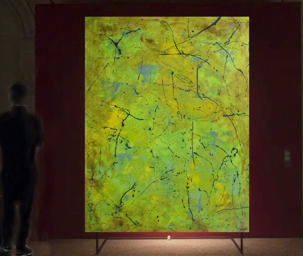 Jackson Pollock Style Giant Canvas Painting 84”X62” (7 Foot) Abstract Modern XL