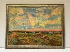 ANTIQUE FARM PAINTING GIVERNY LANDSCAPE BY LAWTON PARKER AND ALSON CLARK RARE
