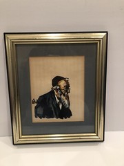 vintage judaica Stolz painting framed signed