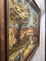 Vintage Rabby Impasto Oil Painting – Signed – Framed Southwest Landscape