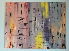 original abstract acrylic painting on canvas „Porque Gris?“