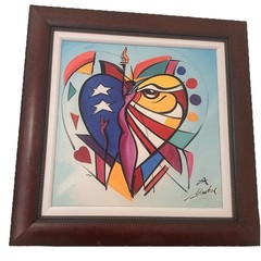 Alfred Gockel American Hearts Giclée Canvas 22×22″ Painting