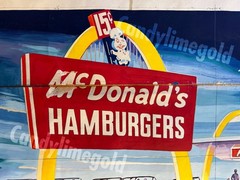 Vintage Original 1960s McDonald’s Billboard Concept Art – 61″ W x 20″ H – Googie