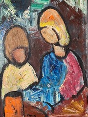 Gösta Falck ( Swedish, 1920-2006) Fantastic Fauvism Abstract Oil Painting