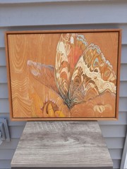 Louise Forbes Original Painting Oil On Wood „Butterfly“ California MCM Art 18×22