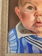 Oil Painting Original On Canvas by Jo Stephens, Young Child Baby Portrait 11×14
