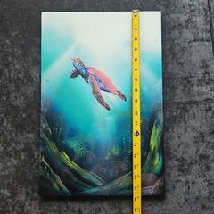 Original Acrylic Painting Sea Turtle Realism Signed Canvas Contemporary Art