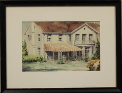 Summer Patio c1950s Watercolour