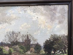 19th c. James Hamilton Mackenzie Framed Oil on Board Scotland Castle Landscape