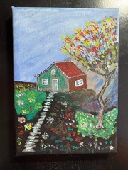 ART PICTURE CANVAS, ACRYLIC 5×7 inch, NICE, BEAUTIFUL, HANDMADE.