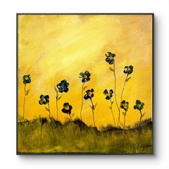 Mary Myers Original Abstract Expressionism 10×10 Wildflower Meadow Signed