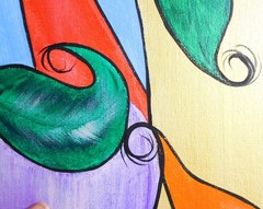 Abstract sun vegetables garden canvas original Art by Rain Crow