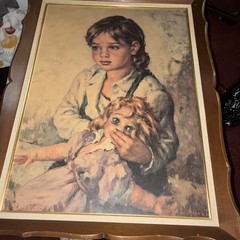 Framed Luigi Amato MOTHER LOVE Italian Impressionist 1930s /40s