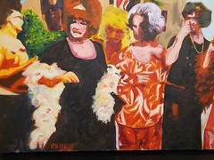 RS SIGNED PAINTING OIL ON CANVAS ’80 36×24 LGBTQ ORIGINAL CONTEMPORARY POP ART
