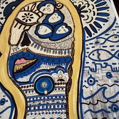 First Edition Print 9×12 Weird Living In My Head Blue Abstract Moody Virgo Art