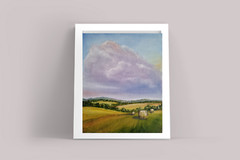 Original oil painting Landscape artwork Tuscany countryside
