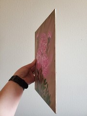 Handmade Painting Acrylic Art Panel 10x8x1/16in Decor Flowers Asters Garden