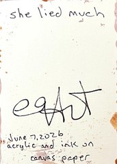 e9Art ACEO ’she lied much, but died once.‘ story outsider art brut primitive