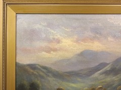 ANDREW BEER (1862–1954) SIGNED ORIGINAL OIL ON CANVAS RIVER LANDSCAPE CIRCA 1924