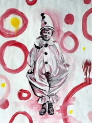 Clown boy 26″x36″ Acrylic on canvas direct from artist